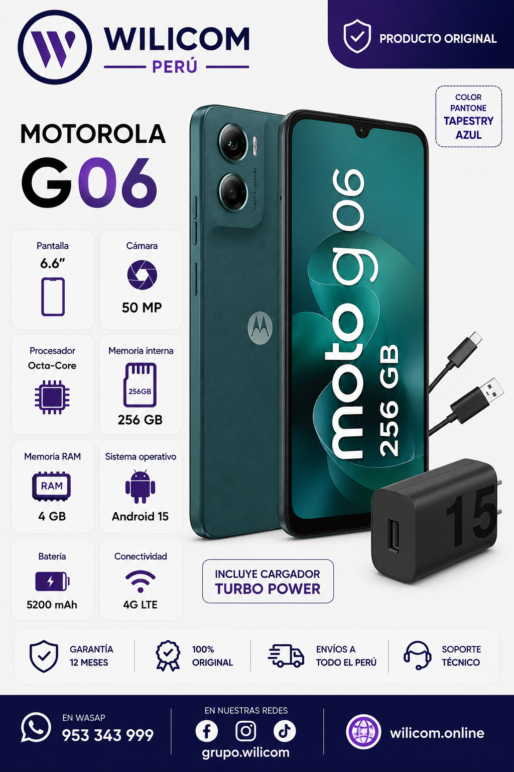 MOTOROLA G06 4RAM 256GB AZUL