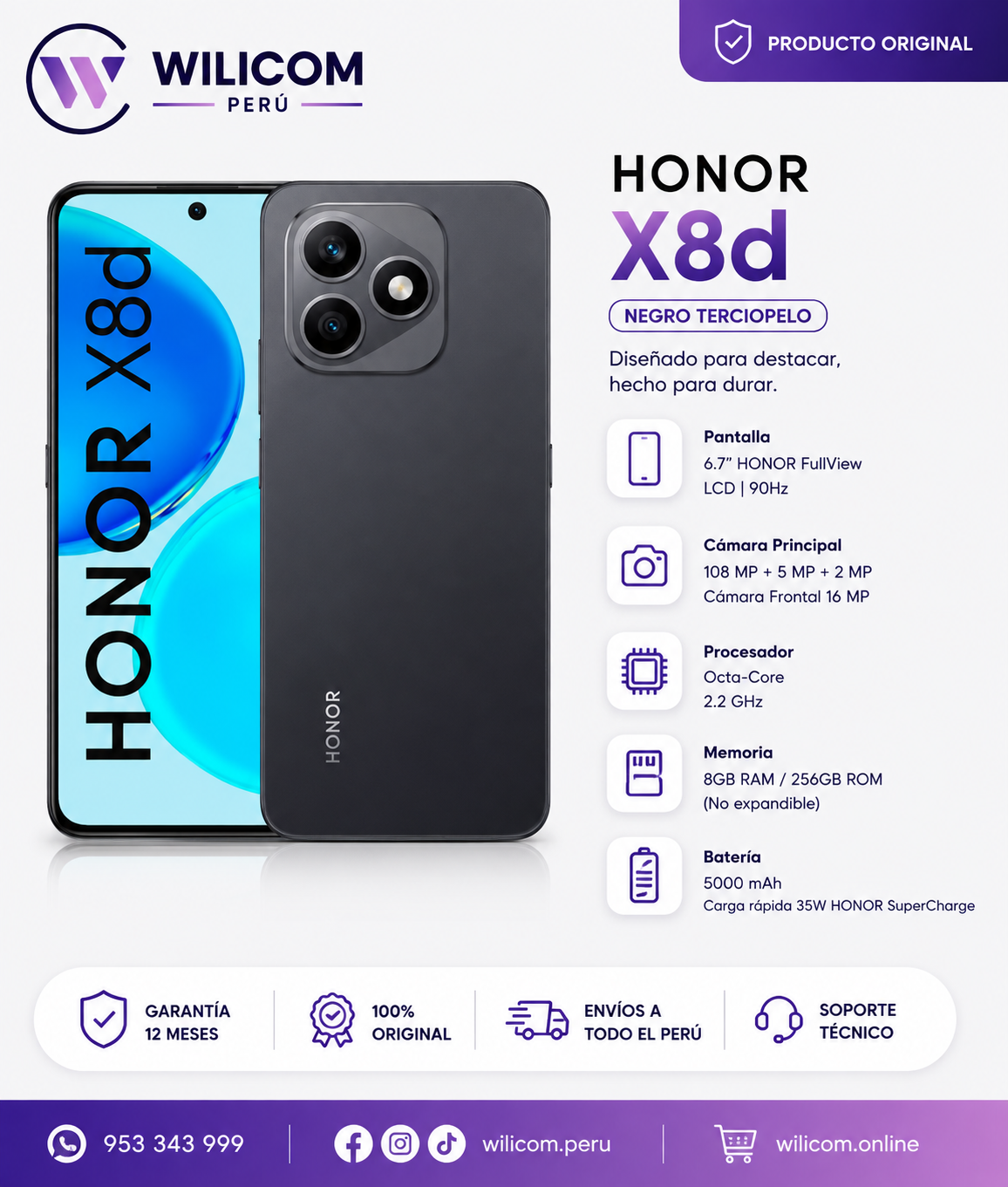 HONOR X8d 8GB RAM 256GB
