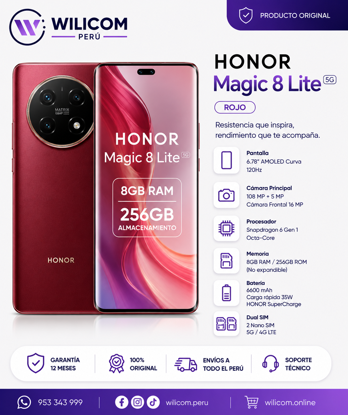 HONOR Magic8 Lite 12GB RAM 256GB Dual SIM