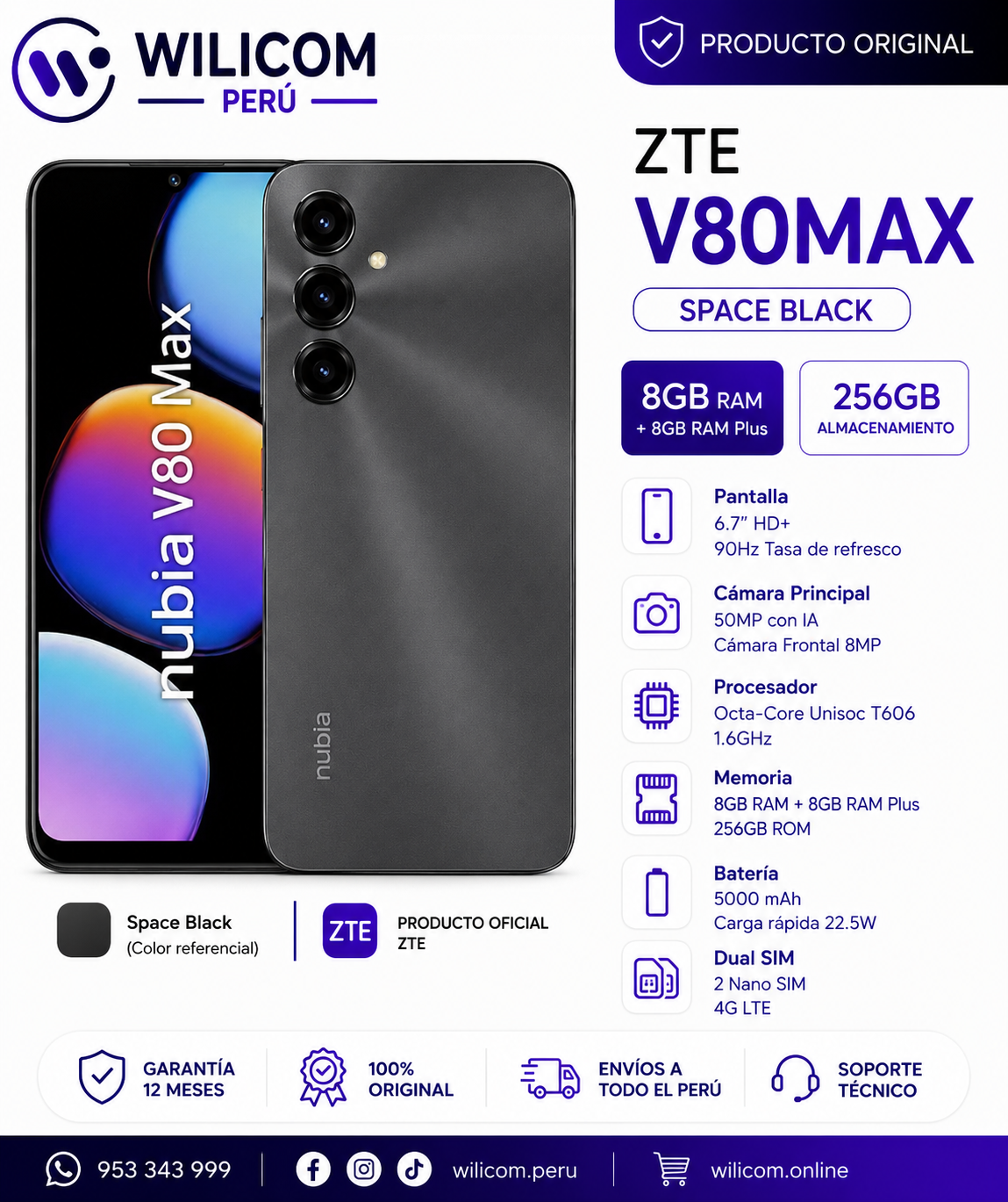 ZTE NUBIA V80 MAX 4+10GB RAM 256GB SPACE BLACK