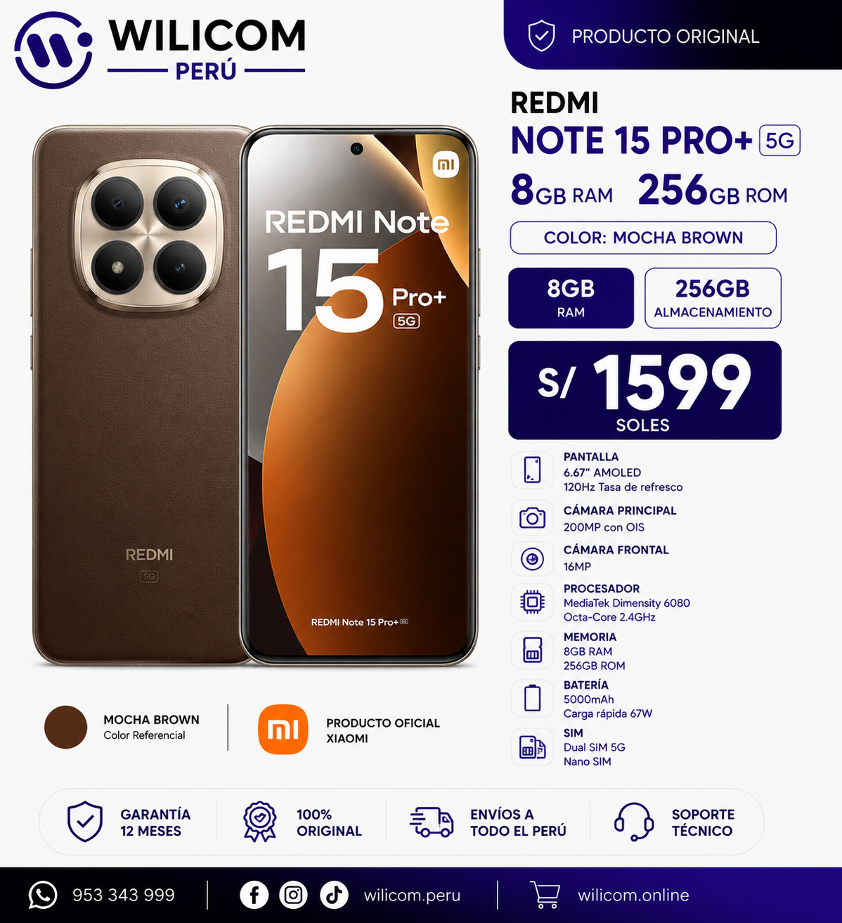 REDMI Note 15 Pro+ 8GB RAM 256GB Mocha Brown