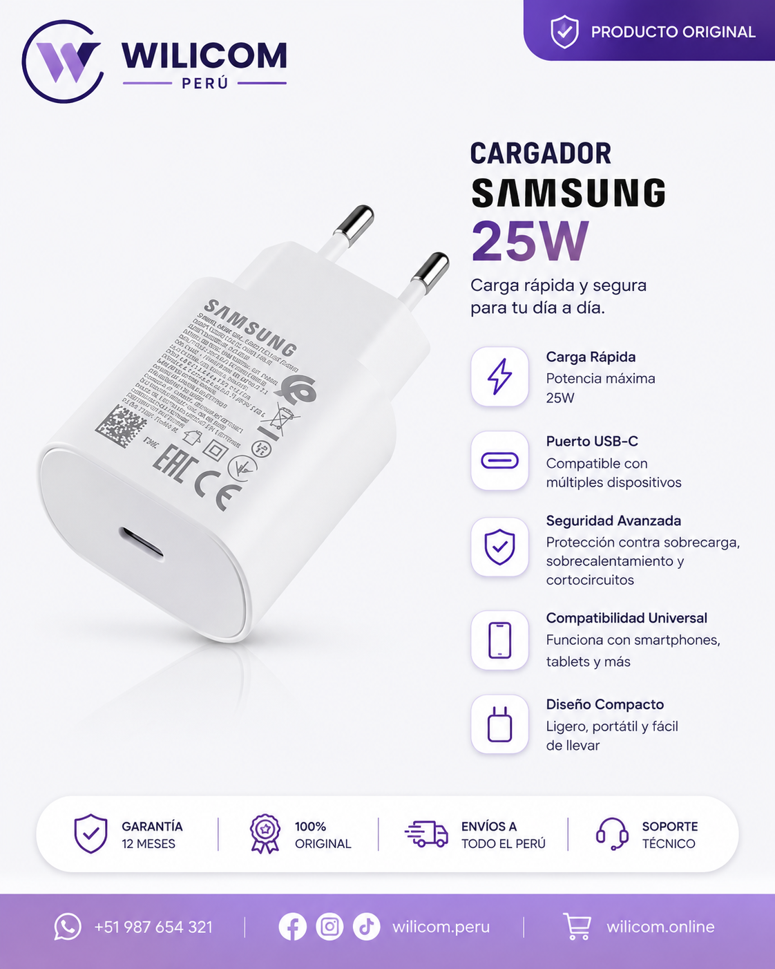 Cargador de Pared Samsung 25W USB-C