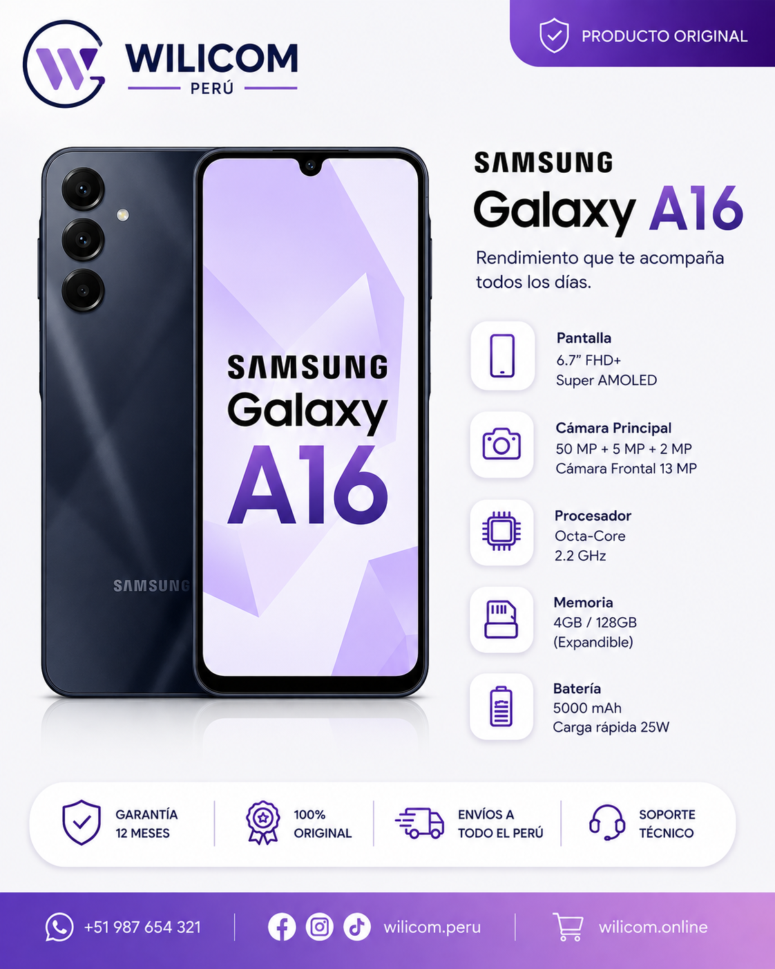 SAM GALAXI A16 4RAM 128GB NEGRO