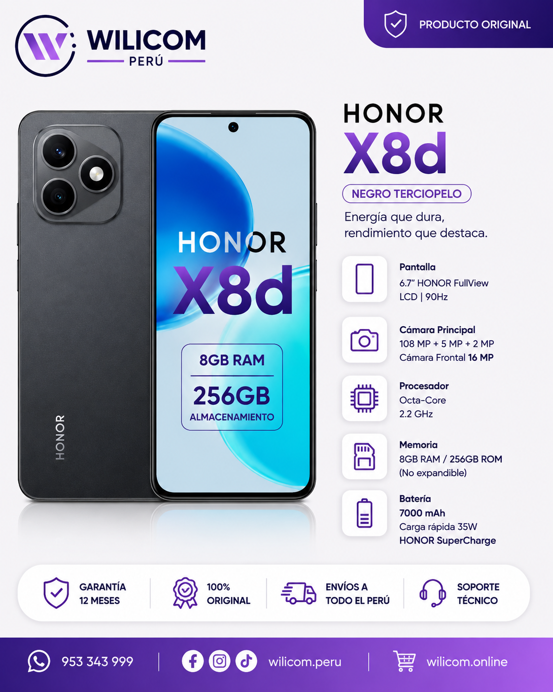 HONOR X8d 8GB RAM 256GB