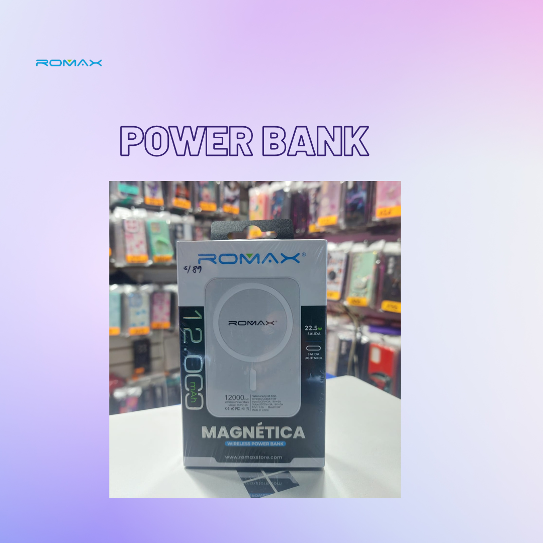 CARGADOR ROMAX INALAMBRICO MAGNETICO 12000mAh 225W