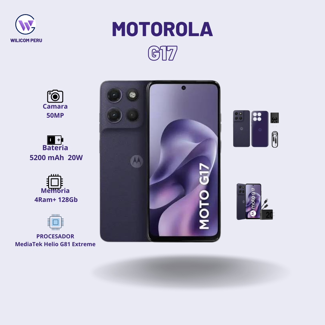 Motorola G17 4GB+128GB Arándano