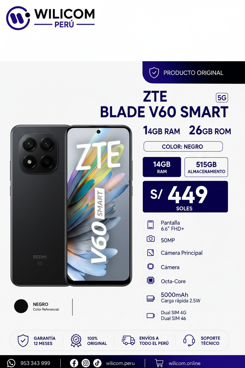 ZTE Blade V60 Smart 14GB RAM 256GB Negro