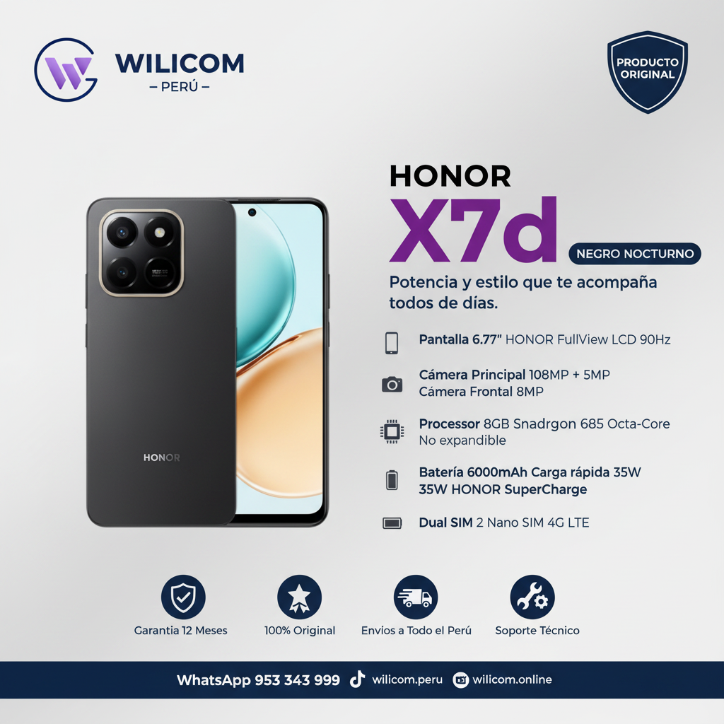 HONOR X7D 8GB RAM 256GB DUAL SIM