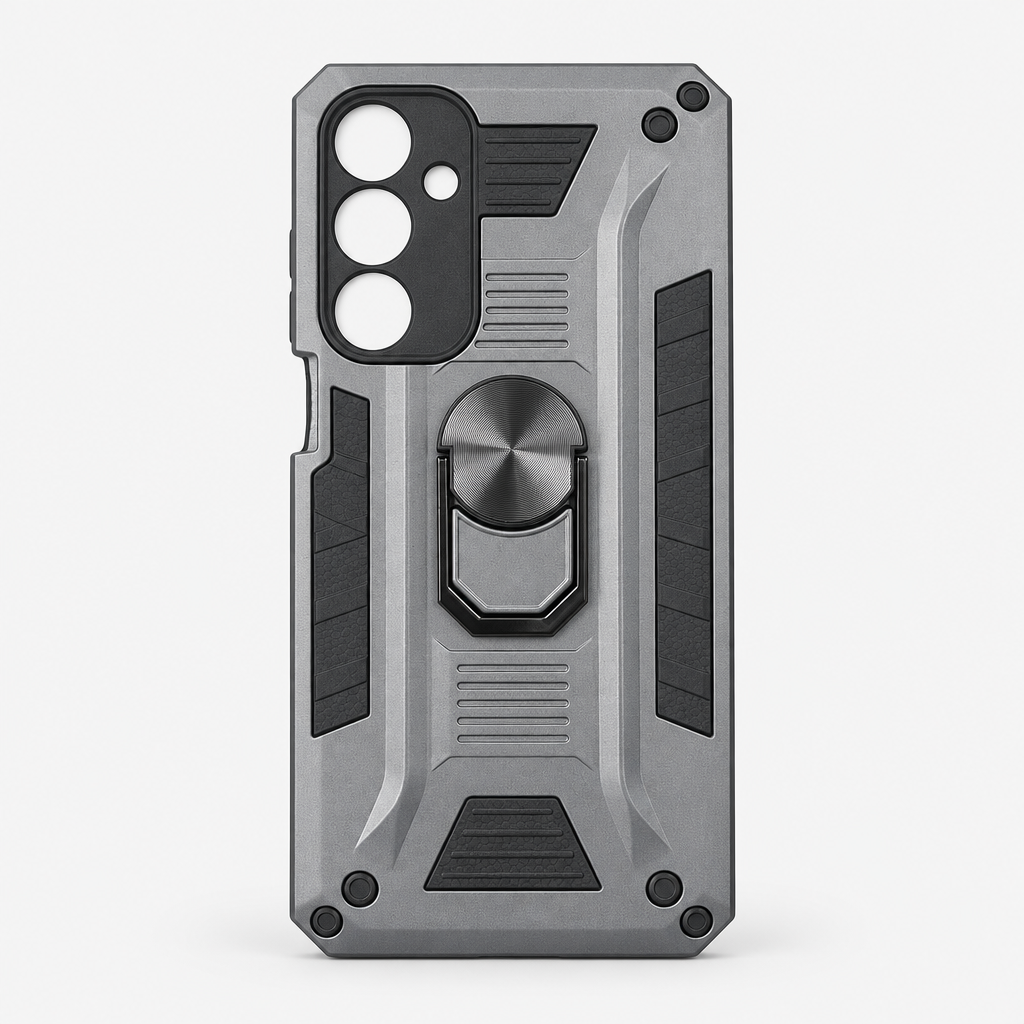 Case robot para Samsung Galaxy A17 color Gris Titanio sobre fondo limpio